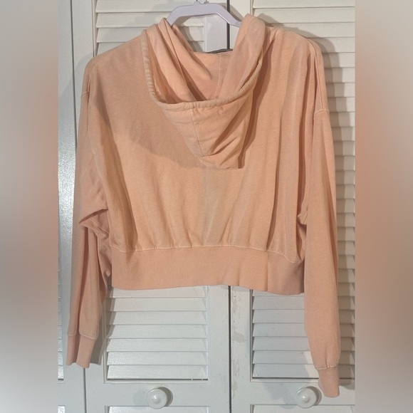 Forever 21 Cropped Zip Hoodie Size S Peach NWOT Pockets - Picture 4 of 6